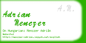 adrian menczer business card