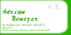 adrian menczer business card